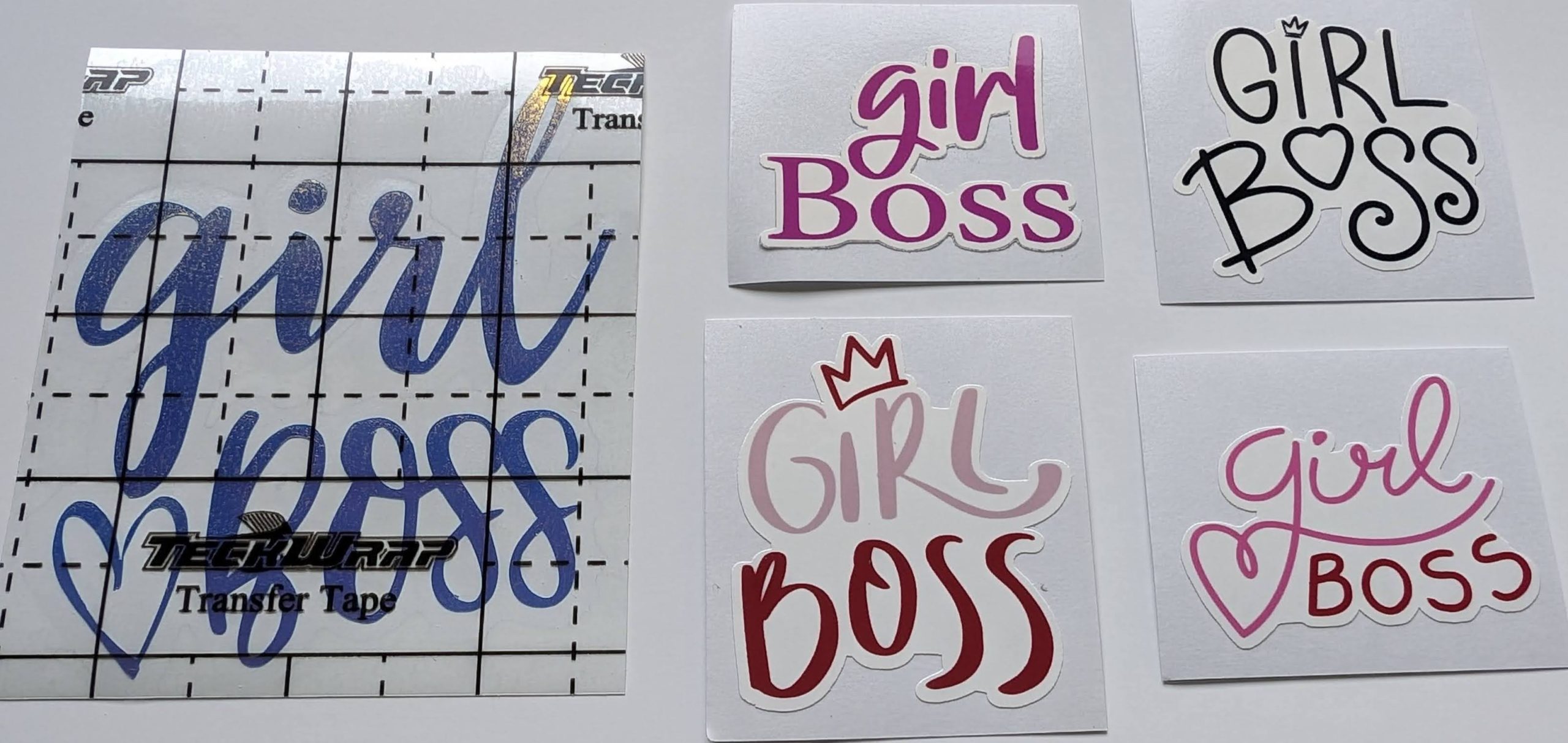 Girl Boss example of vinyl versus stickers